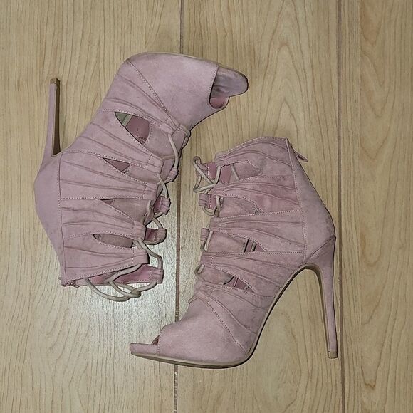 SHOE DAZZLE DAYRA MAUVE OPEN-TOE BOOTIES, SIZE  9 - Picture 11 of 15